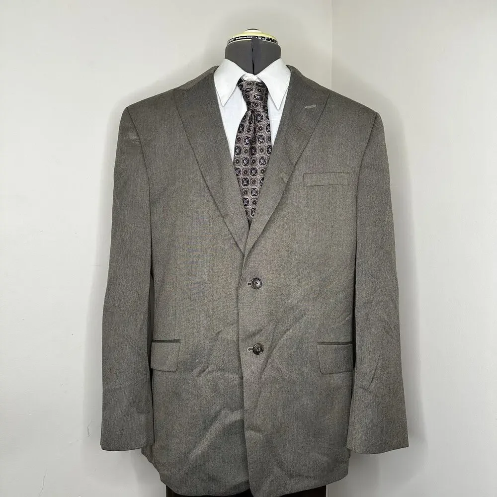Mens 46R Blazer Gray 2 Button 3XL 50